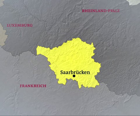 Karte, auf der Saarbrücken markiert ist (Foto: SWR - Screenshot aus der Sendung)