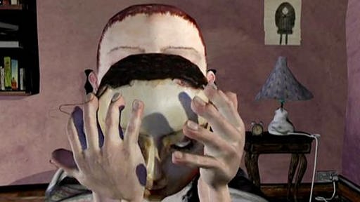 Animation einer Person, die eine Maske abnimmt. (Foto: SWR/Mosaic Films – Screenshot aus der Sendung)