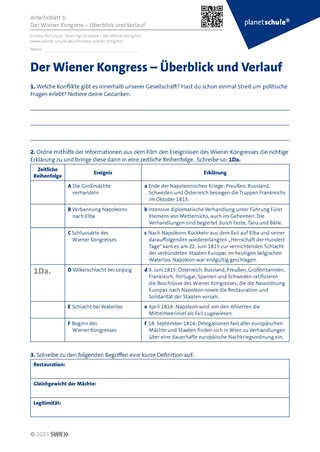 Screenshot des Arbeitsblattes