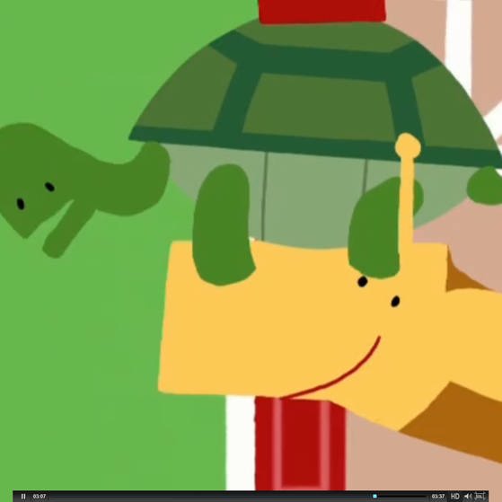 Zeichnung einer Schildkröte, die auf dem Kopf einer Giraffe sitzt. (Foto: SWR – Screenshot aus der Sendung)