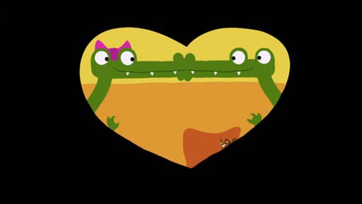 Krokodile küssen sich. (Foto: SWR – Screenshot aus der Sendung)