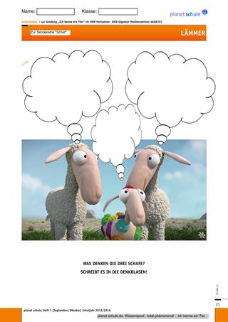 Arbeitsblatt 3: Was denken die drei Schafe? (Foto: )