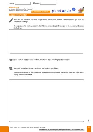 Arbeitsblatt 6: Ängste überwinden