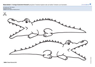 Materialblatt 1: Vorlage Gutschein-Krokodil