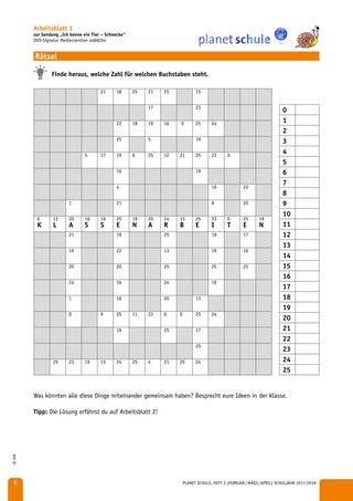 Arbeitsblatt 1: Rätsel