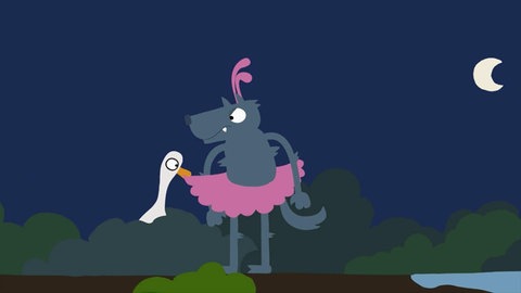 Schwan pickt am Tutu.