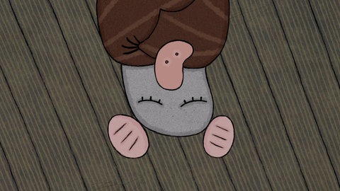 Animation : Fledermaus schläft kopfüber.