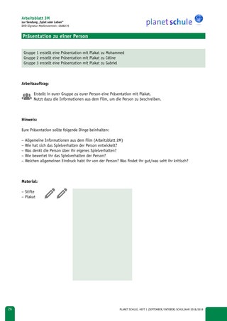 Arbeitsblatt 3M: Präsentation zu einer Person