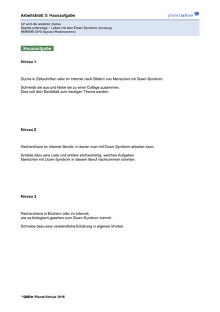 Arbeitsblatt 5: Hausaufgabe