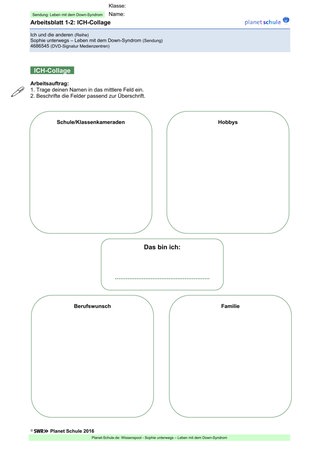 Arbeitsblatt 1.2: ICH-Collage (Niveau 2)