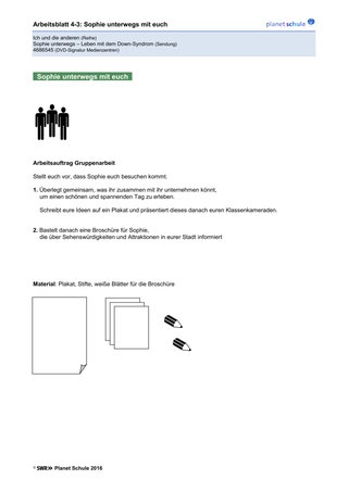 Arbeitsblatt 4.3: Sophie unterwegs mit euch (Niveau 3)