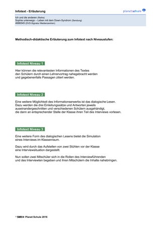 Infoblatt: Infotext Niveaustufen