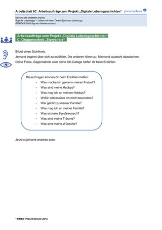 Arbeitsblatt 6C: Digitale Lebensgeschichten: Storycircle