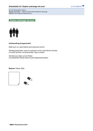 Arbeitsblatt 4.2: Sophie unterwegs mit euch (Niveau 2)