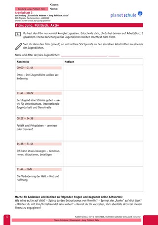 Arbeitsblatt 3: Filmanalyse: Engagement