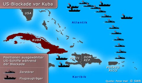 Karte: US-Blockade vor Kuba (Foto: SWR)