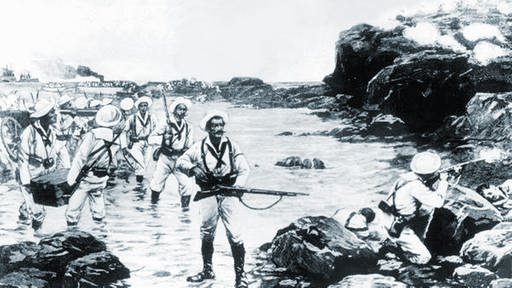 Gemälde: US-Soldaten landen an der kubanischen Küste (Foto: dpa)
