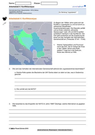 Arbeitsblatt 4: Jugoslawien: Konfliktanalyse (Foto: )