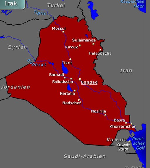 Karte: Landkarte Irak (Foto: SWR)