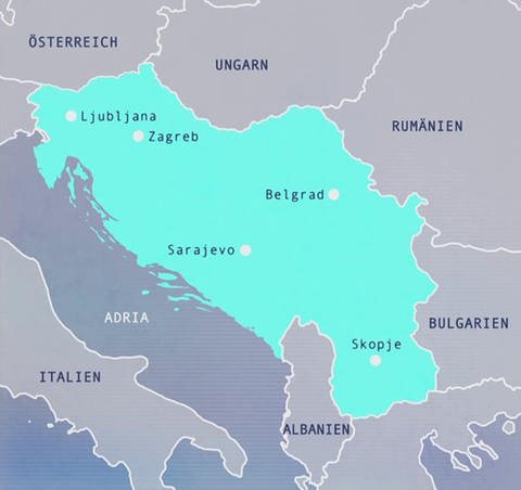 Karte Königreich der Serben, Kroaten und Slowenen 1918 (Foto: SWR - Screenshot aus der Sendung)