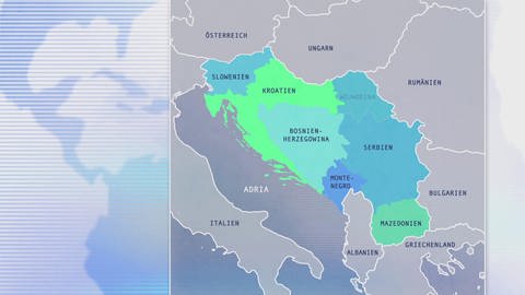 Landkarte des Balkans. (Foto: SWR - Screenshot aus der Sendung)