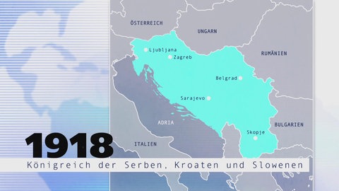 Karte des Balkan im Jahre 1918.