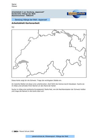 Arbeitsblatt 2: Kartenarbeit Schweiz (Foto: )
