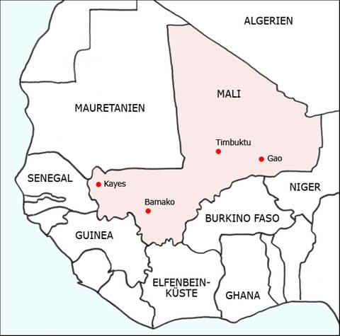 Karte von Mali (Foto: SWR)