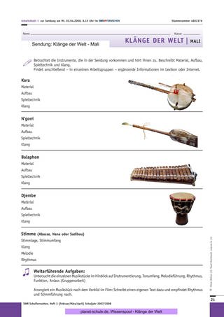 Arbeitsblatt 1: Musikinstrumente (Foto: )