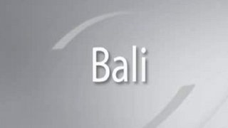 Auf einem grauen Hintergrund ist der Schriftzug "Bali" zusehen.
