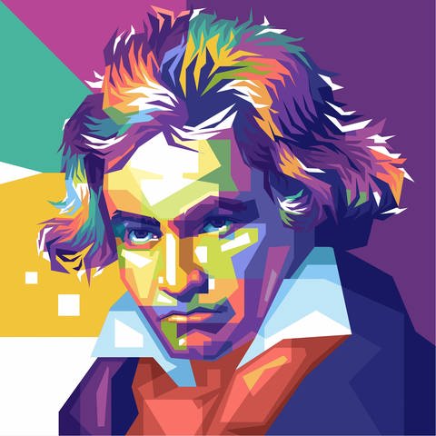 Beethovens Portrait als Pop-Art-Kunst. (Foto: Shutterstock/Ernando Febrian)