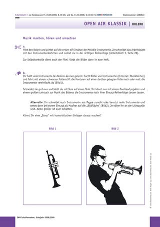 Arbeitsblatt 3: Musik machen, hören und umsetzen - Bolero II (Foto: )