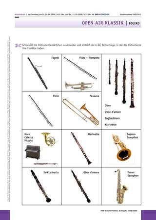 Arbeitsblatt 4: Instrumente - Bolero (Foto: )