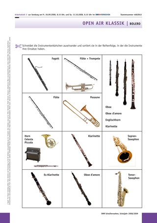 Arbeitsblatt 4: Instrumente - Bolero