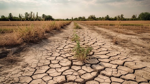 Ausgetrocknetes Feld
