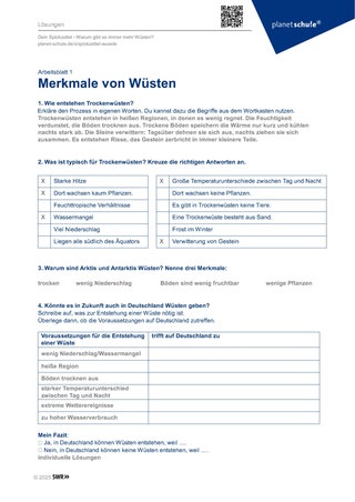 Screenshot des Arbeitsblattes