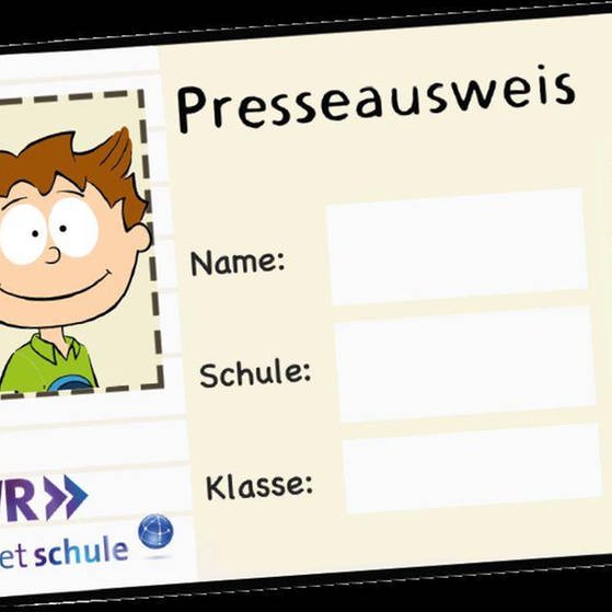 Gezeichneter Knietzsche-Presseausweis mit einem Bild von Knietzsche (Foto: SWR – Screenshot aus der App Knietzsche macht Nachrichten)