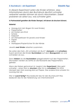 Materialblatt 5: Medienkompetenz: Buchdruck