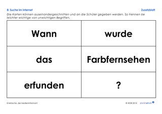 Materialblatt 8: Medienkompetenz: Suche im Internet