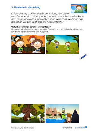 Arbeitsblatt 3: Philosophie für die Schule: Phantasie als Anfang