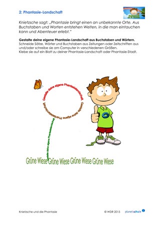 Arbeitsblatt 2: Philosophie für die Schule: Phantasie-Landschaft