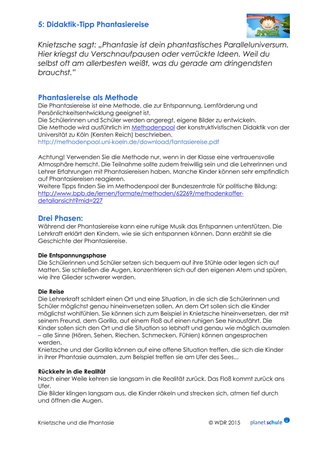 Materialblatt 5: Philosophie für die Schule: Phantasiereise