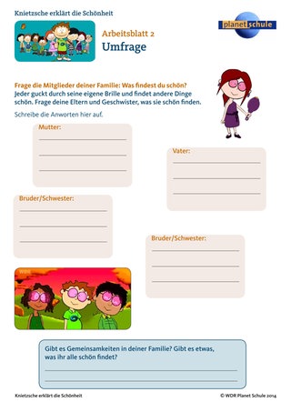 Arbeitsblatt 2: Philosophie für die Schule: Umfrage zum Thema Schönheit