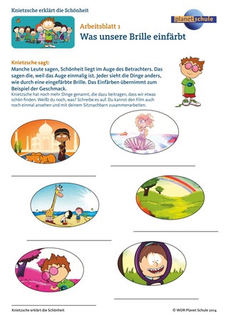 Arbeitsblatt 1: Philosophie für die Schule: Was unsere Brille einfärbt