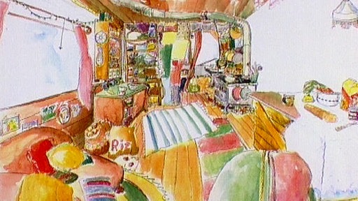 Skizze des Wonwageninneren