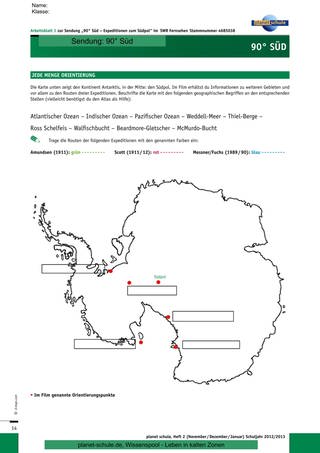 Arbeitsblatt 1: Antarktis-Expeditionen (Foto: )