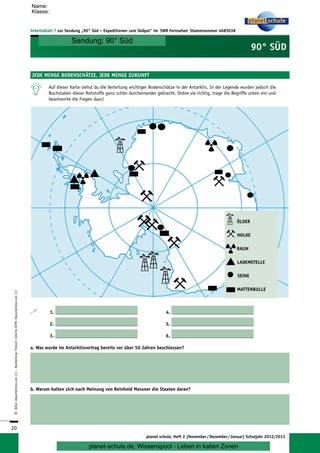 Arbeitsblatt 7: Bodenschätze in der Antarktis (Foto: )