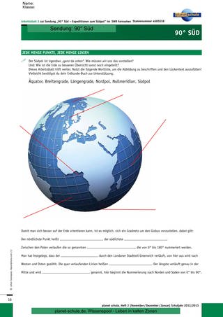 Arbeitsblatt 3: Gradnetz der Erde (Foto: )