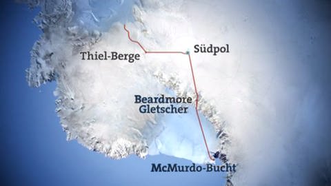 Karte mit der Route von Reinhold Messner (Foto: SWR - Screenshot aus der Sendung)