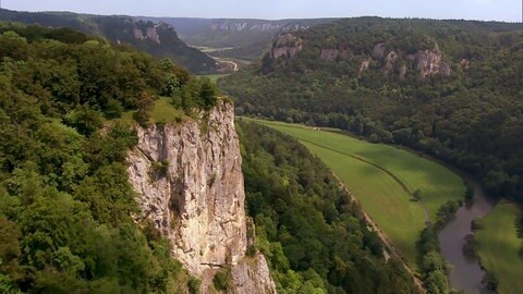 Kalksteinfelsen oberhalb der Donau.